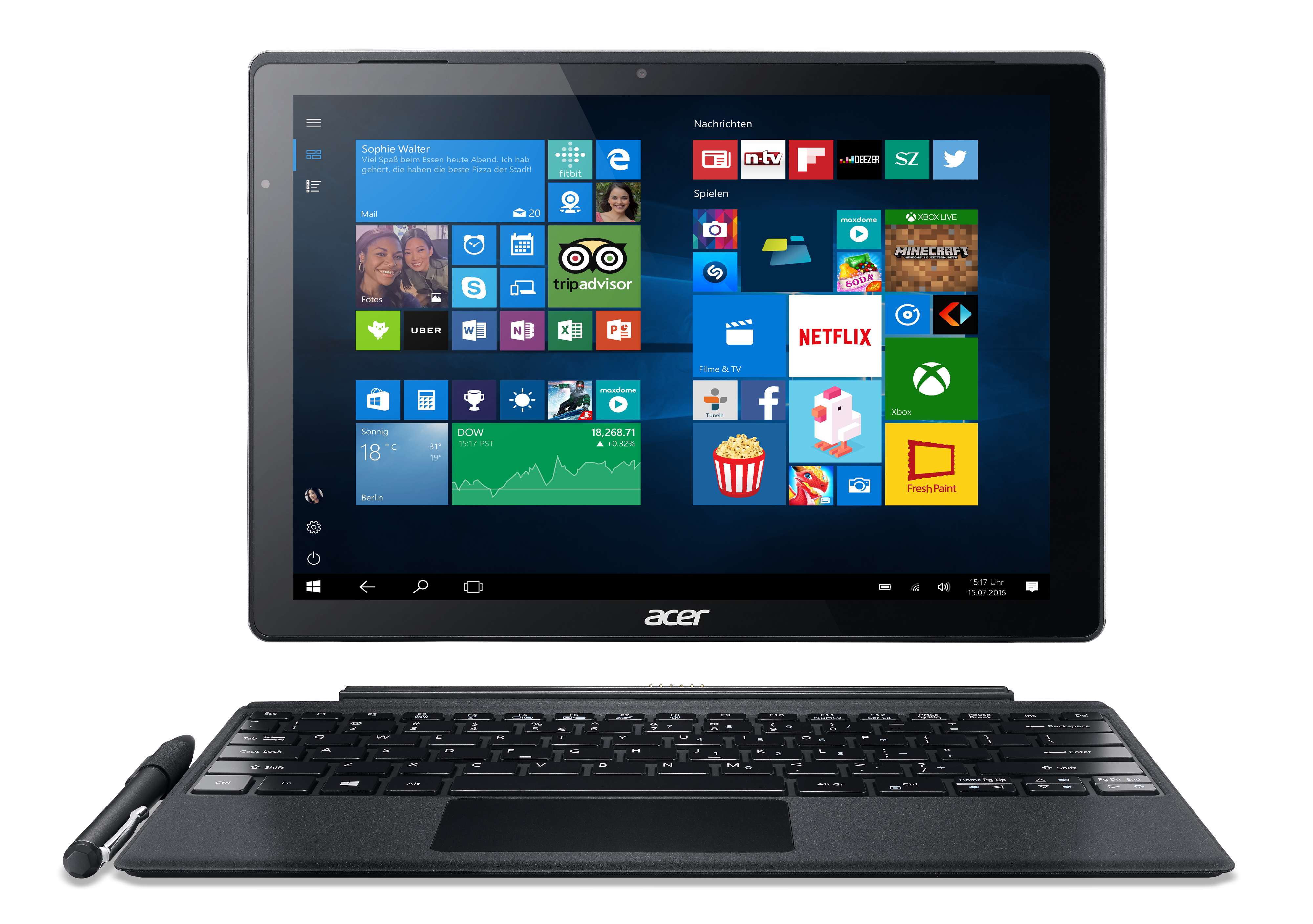 ACER Switch Alpha 12 Fit (SA5-271-FIT) - 12 Zoll - Intel® Core™ i5 i5-6200U - 4 GB - 256 GB - Intel® HD 520 - Windows 10 Home (64 Bit)