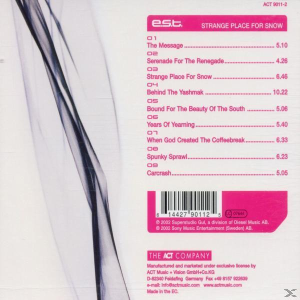 CD-Rückseite: Trackliste und Text. Der Hintergrund ist lila und weiß.