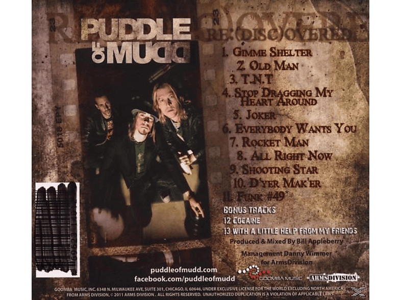 Puddle Of Mudd Puddle Of Mudd Re Disc Overed Cd Rock Pop Cds Mediamarkt 5hour glass man puddle of mudd4:27. mediamarkt