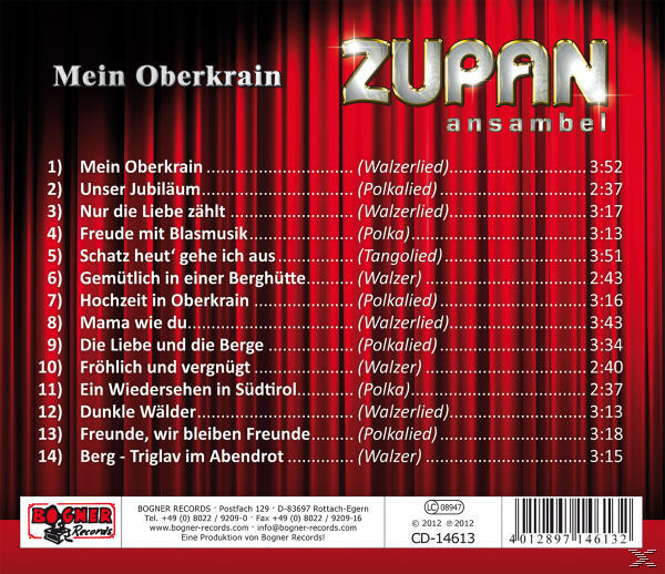 Oberkrain (CD) - Zupan Ansambel Mein -