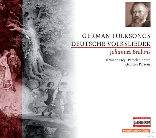CD-Cover mit zwei Personen und einem Baum, mit dem Titel: 'German Folksongs'.
