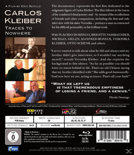 Carlos Kleiber - Traces To - Nowhere (Blu-ray)