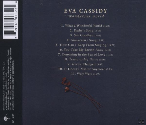 Rückseite des Albums 'Wonderful World' von Eva Cassidy mit Titelliste.