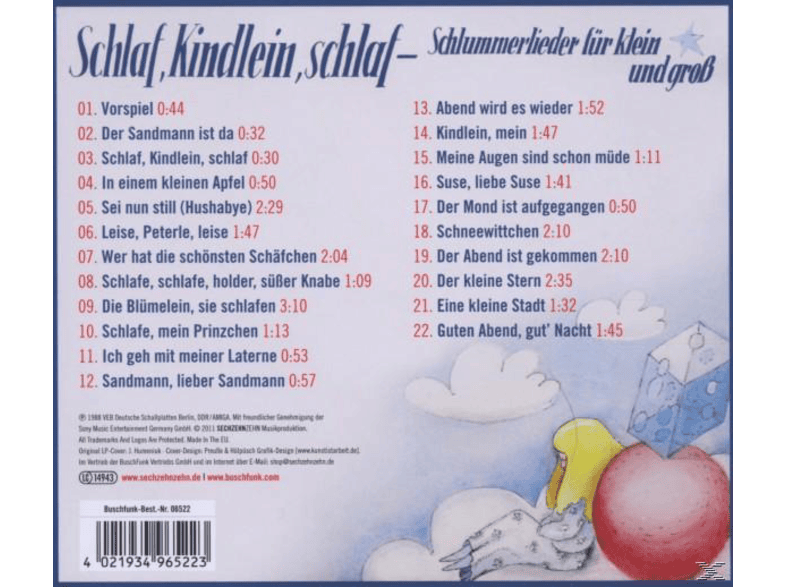 Schlaf Kindlein Schlaf Various Auf Cd Online Kaufen Saturn