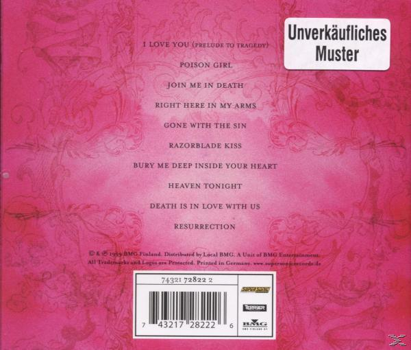 Rosa CD-Rückseite mit Titelliste, Label 'Unverkäufliches Muster' und Barcode unten.