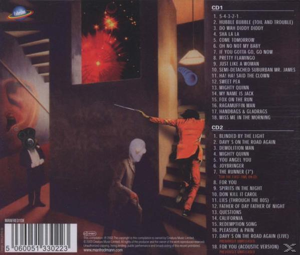 Albumcover mit einer rot-orangen Explosion, Figuren und Text.