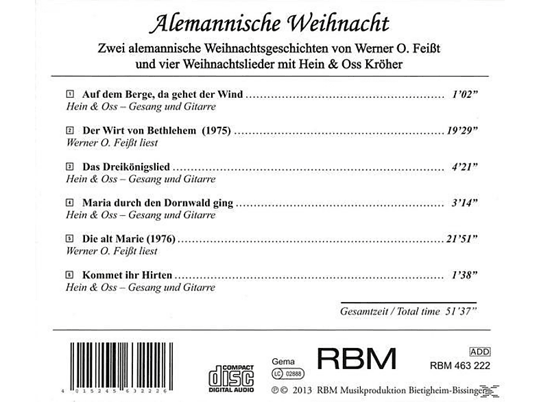Thumbnail - Feißt/Hein & Oss - Alemannische Weihnacht (CD)