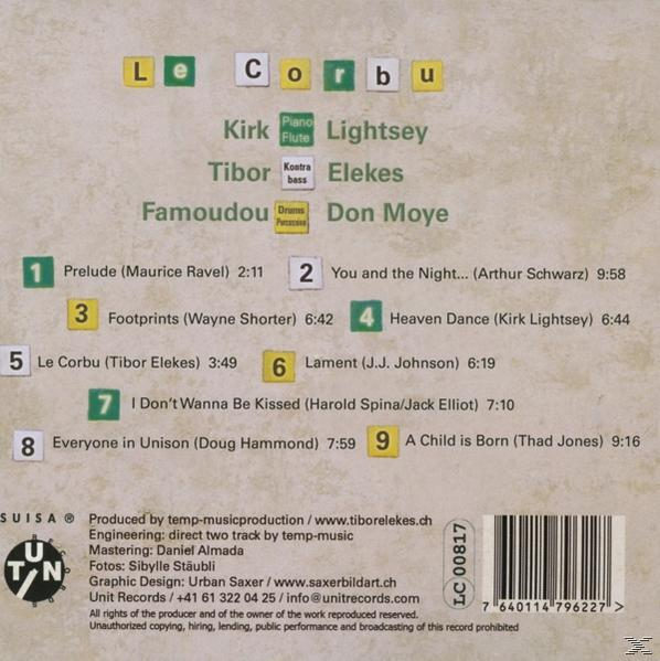 Tibor Elekes, Kirk Lightsey, Don Moye - Le Corbu  - (CD)