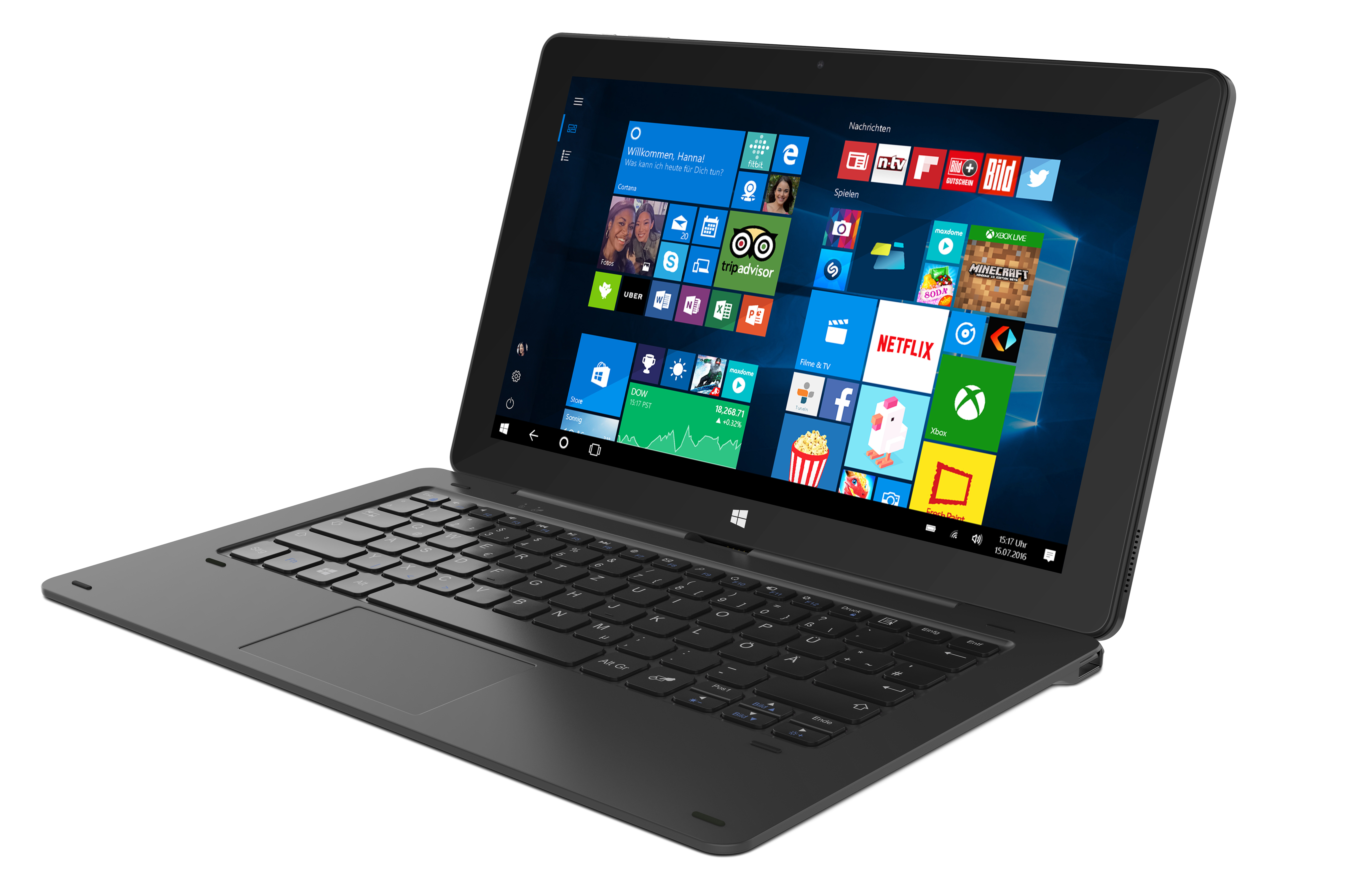 TREKSTOR SURFTAB® TWIN 11.6 / Volks-Tablet WIFI, Convertible, 32 GB, 11,6 Zoll, Schwarz