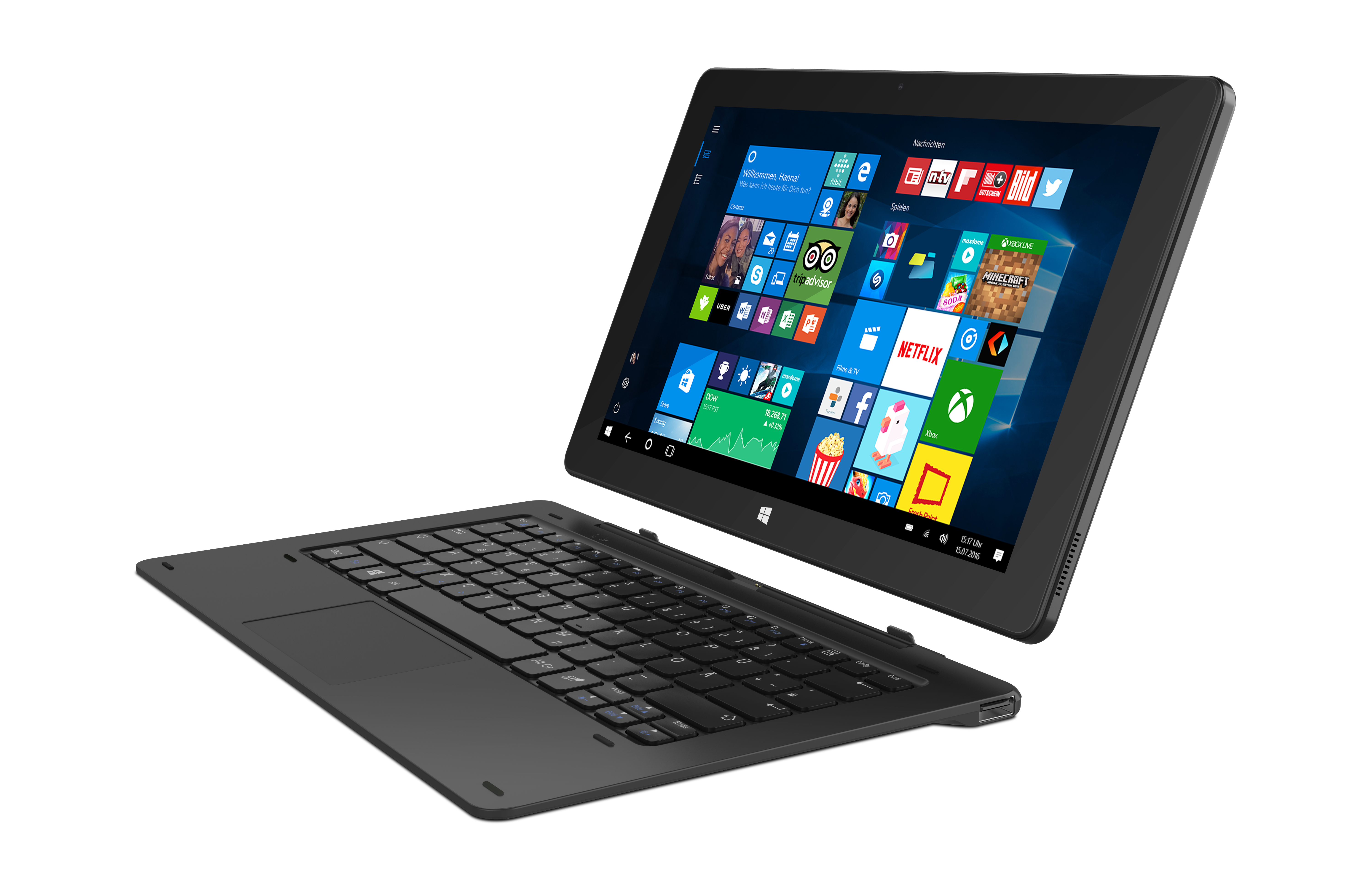 TREKSTOR SURFTAB® TWIN 11.6 / Volks-Tablet WIFI, Convertible, 32 GB, 11,6 Zoll, Schwarz