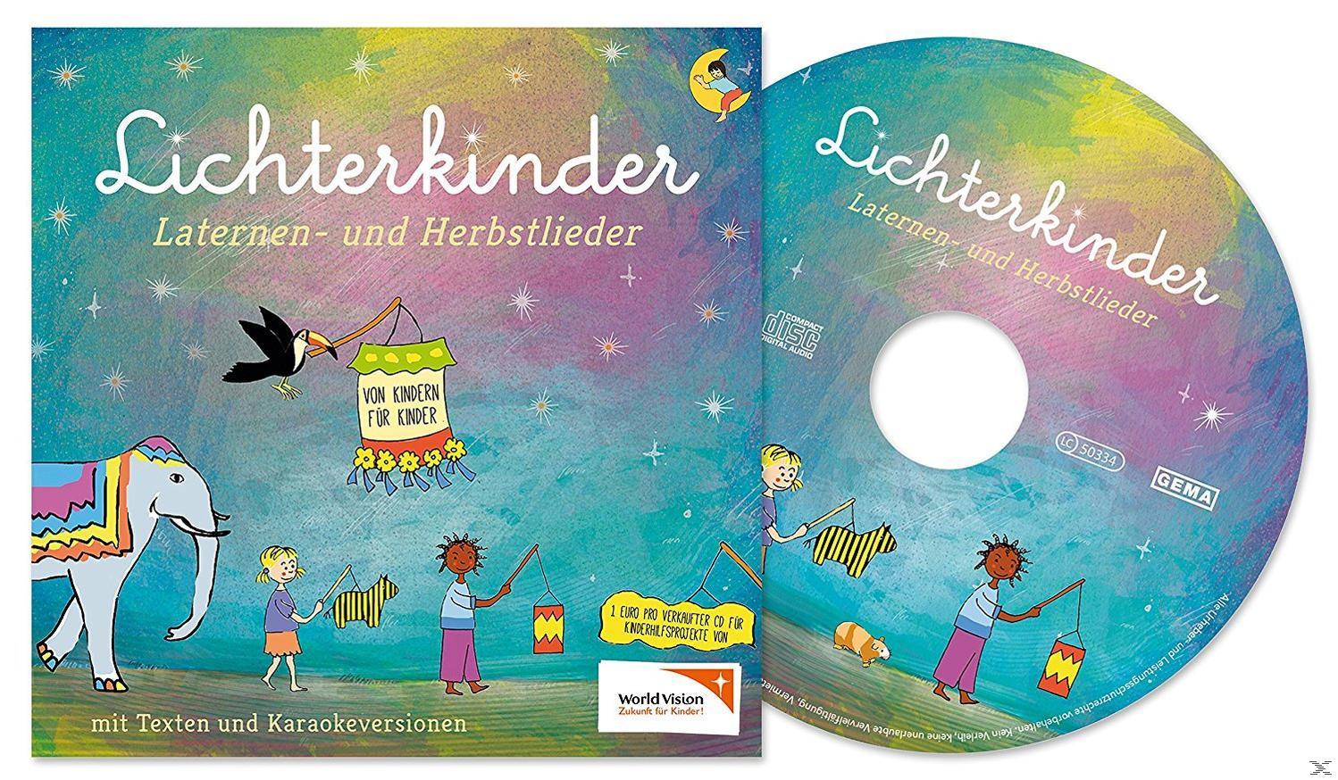 Albumcover mit einer CD. Kinder mit Laternen auf dem Cover. Eine CD befindet sich rechts.