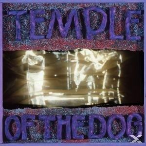 Albumcover mit 'TEMPLE OF THE DOG' in lila Buchstaben. In der Mitte befindet sich ein verschwommenes Bild.