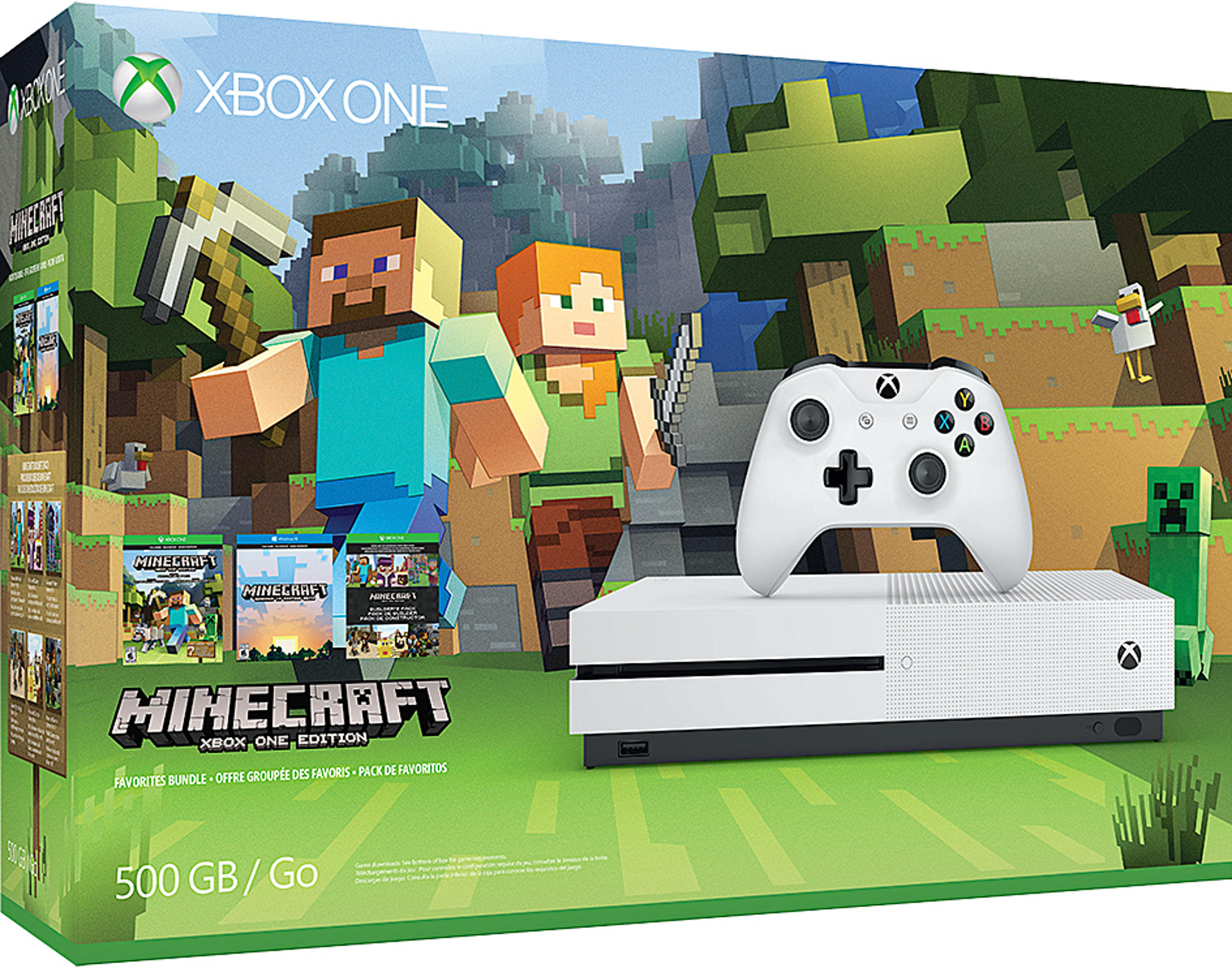 Consola Xbox One S + Pack Minecraft, Disco duro de 500 GB