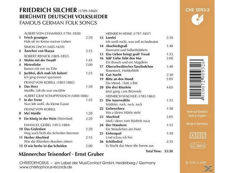 Thumbnail - Männerchor Teisendorf - Berühmte Deutsche Volkslieder (CD)