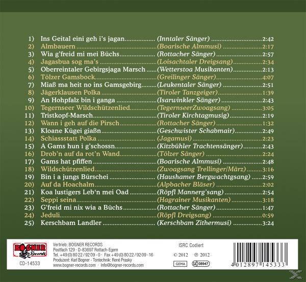 Schützenlieder, (CD) & Folge 1 VARIOUS - - Jäger