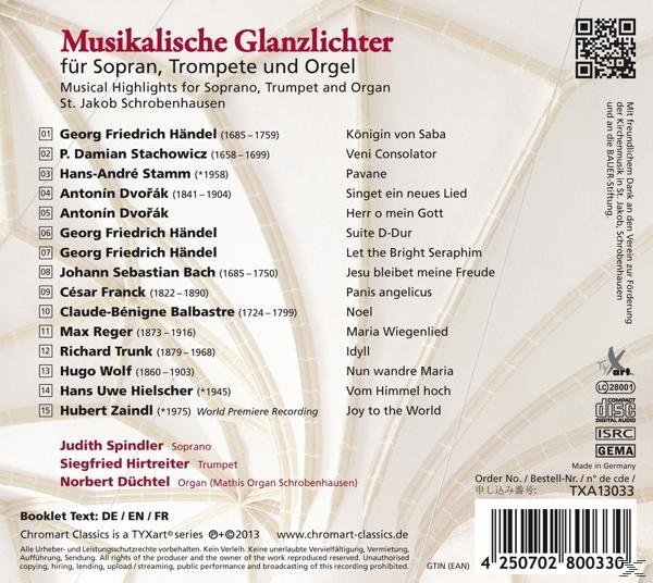 Spindler, Hirtreiter, Düchtel - Musikalische Glanzlichter Für Sopran, Trompete Und  - (CD)