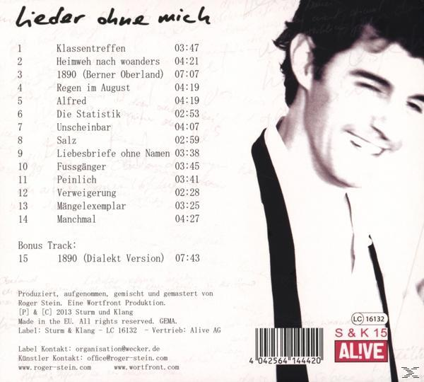 CD-Cover mit dem Gesicht eines Mannes und einer Trackliste. Weißer Hintergrund mit Text in Schwarz und einem Schwarzweißfoto.