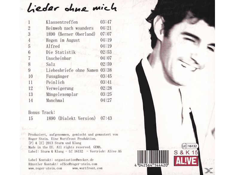 Thumbnail - Roger Stein - Lieder Ohne Mich (CD)