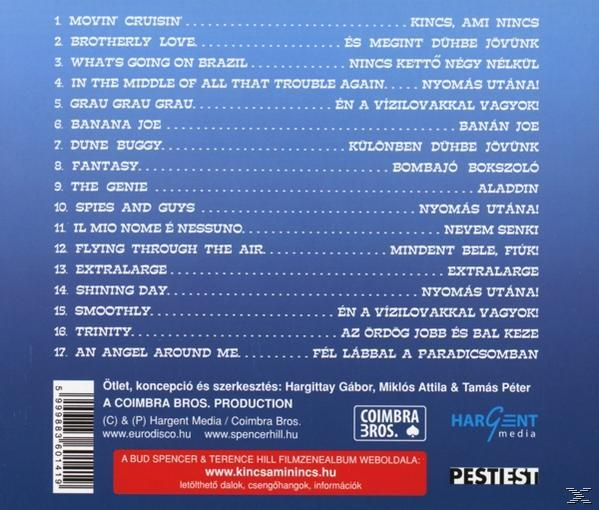 Rückseite eines Albums mit einer Liste von Liedern in verschiedenen Sprachen und einem Bandlogo.