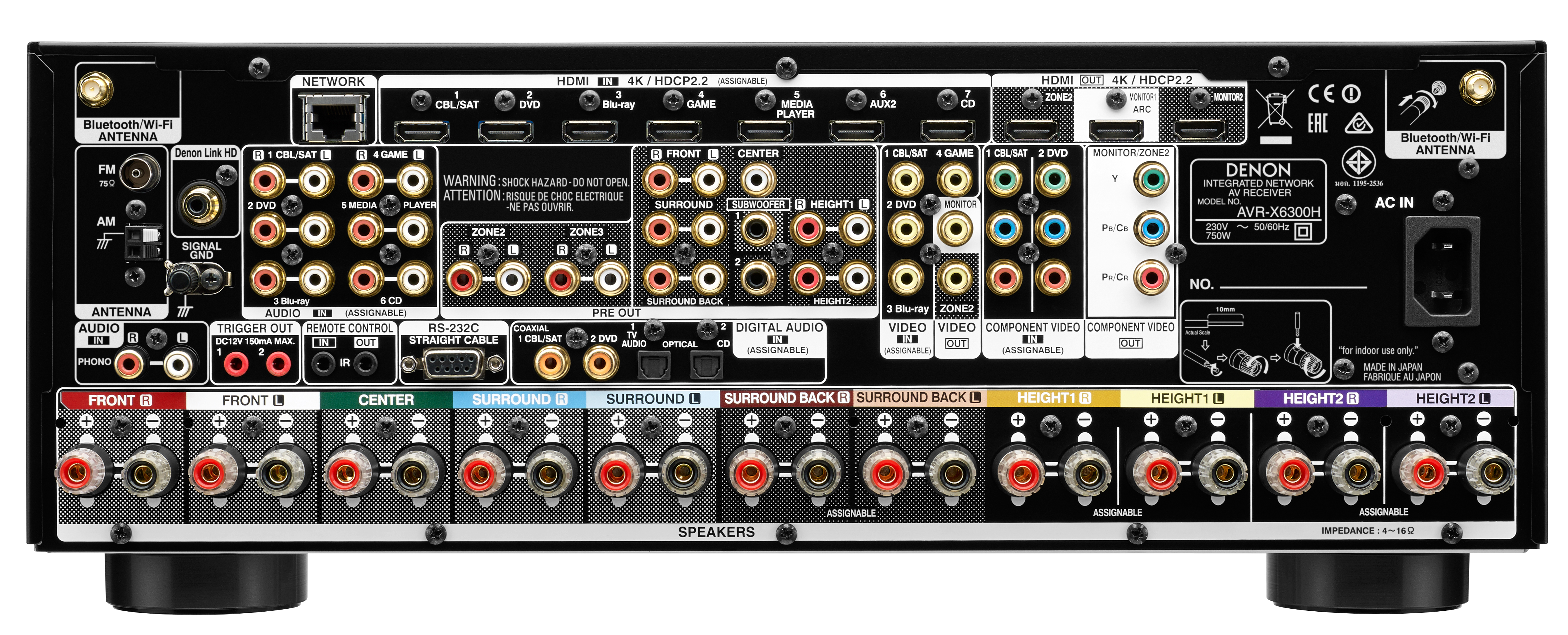 DENON AVR-X 6300 H AV-Receiver (11.2 Kanäle, 205 Watt pro Kanal, Schwarz)