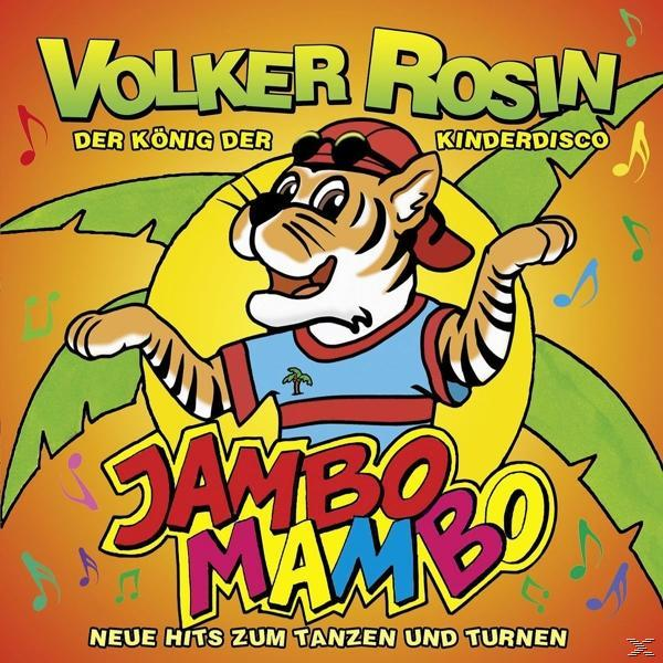 Ein Albumcover mit einer Tigerfigur, dem Text 'Jambo Mambo' und Noten.