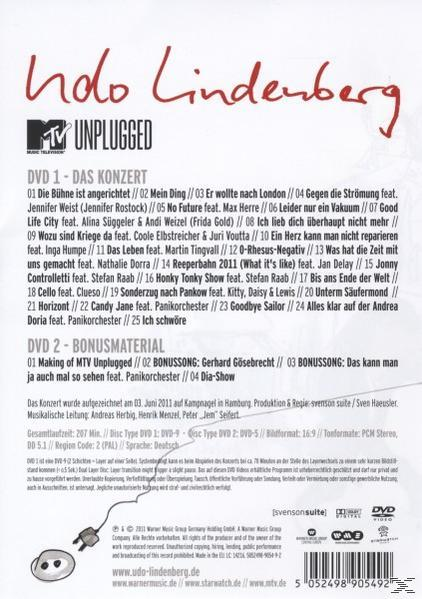 DVD-Rückseite mit einer Liste der live gespielten Songs und einem Bild von Udo Lindenberg.