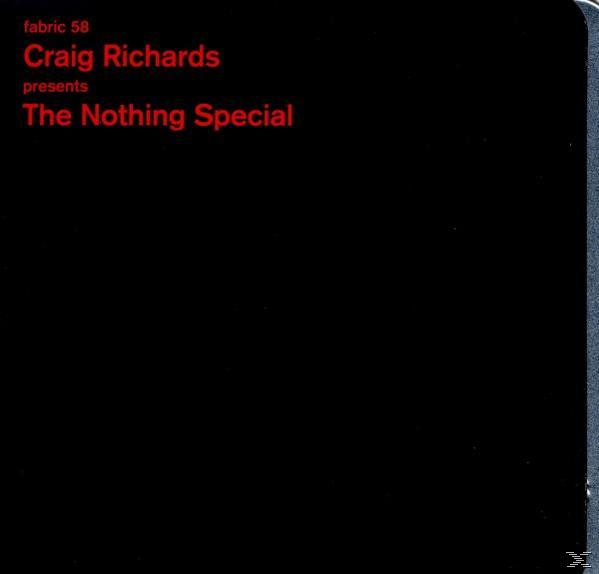 Pochette d'album rouge et noire. Texte: Fabric 58, Craig Richards présente The Nothing Special.