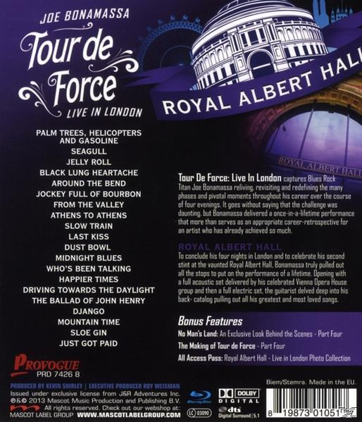 - De (Blu-ray) Albert Royal - Force - Hall Bonamassa Tour Joe