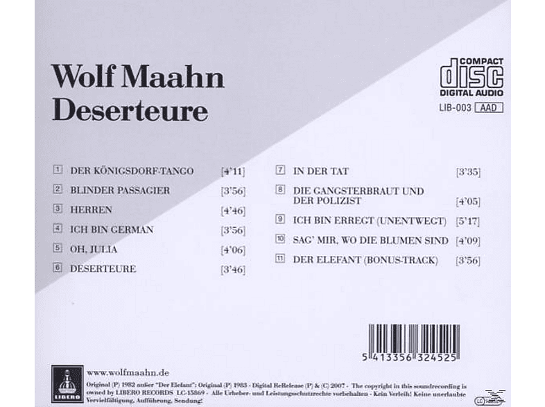 Thumbnail - Wolf Maahn - Deserteure (Remastered) (CD)
