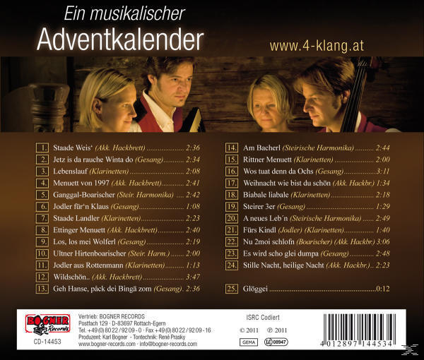(CD) Ein Adventkalender - Musikalischer - 4-klang