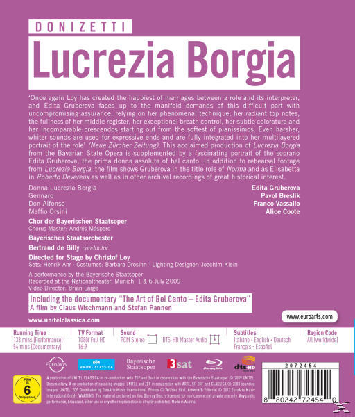 (Blu-ray) - - BILLY/GRUBEROVA/BRESLIK Borgia DE Lucrezia