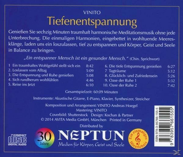 Rückseite einer CD mit Text, einer Titelliste und einem blau getönten Design.