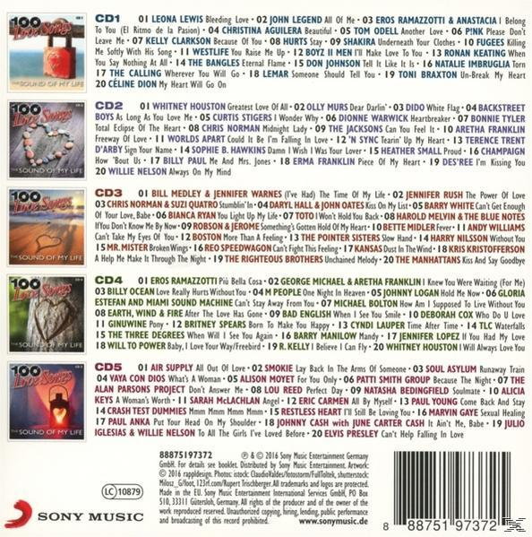 CD-Cover mit Titelliste. '100 Sound of My Life' steht links.