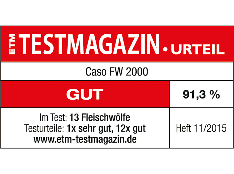 Caso 2870 FW 2000 Alu-GUSS Silber; Fleischwolf — Foto 3 von 5