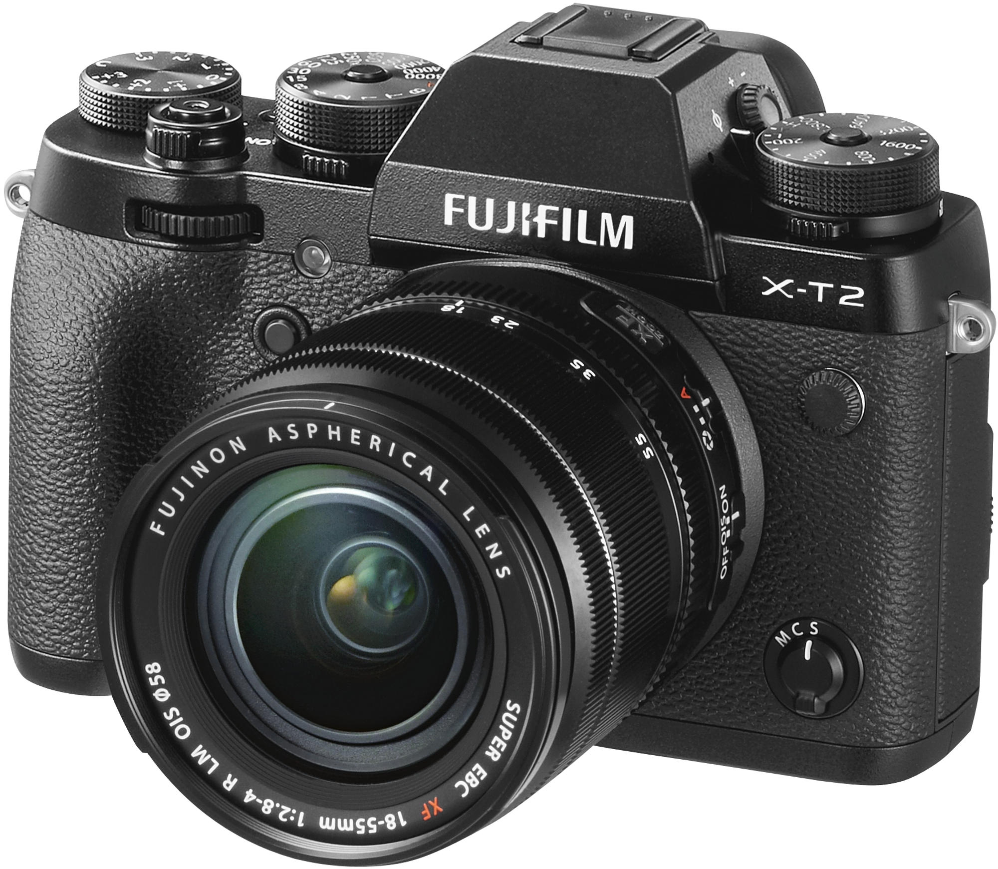 Fujifilm Xt2 Cámara sin espejo de 243 mp pantalla lcd 3 apscxtrans cmos iii 10051200 wifi video 4knuevo firmware 4.0 negro kit con cuerpo y objetivo xf1855mm f2.84 1855mm 24mp