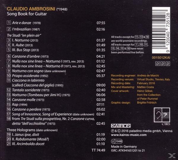 Mesirca - Song Book for Guitar  - (CD)