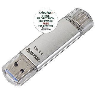 HAMA 124162 C-LAETA 32GB USB3 SILVER - USB-Stick  (32 GB, Silber)