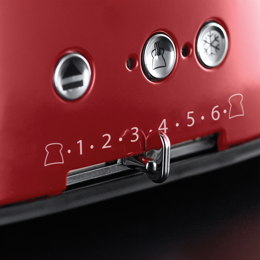 RUSSELL HOBBS 21690-56 Retro Ribbon Red Toaster Rot/Edelstahl (2400 Watt, Schlitze: 4)