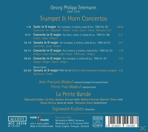 Madeuf/Kuijken - Trumpet & Horn Concertos  - (CD)