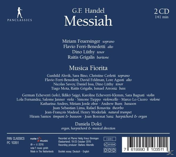 Feuersinger/Grigalis/Dolci/Musica Fiorita/+ - Messiah  - (CD)