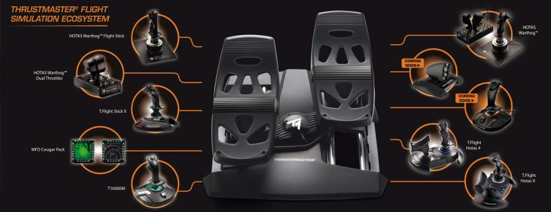 Une présentation des produits de simulation de vol Thrustmaster et des composants de l'écosystème.