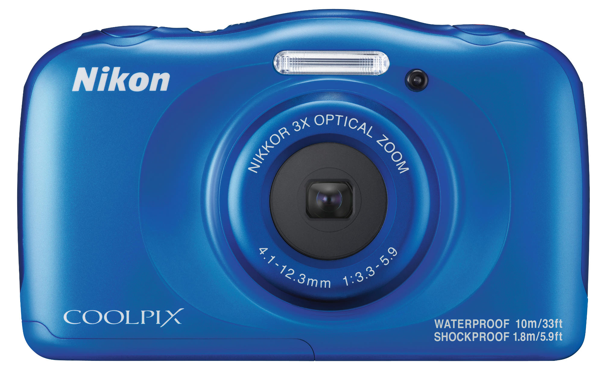 NIKON Coolpix W 100 + Rucksack Digitalkamera Blau, 3x opt. Zoom, TFT