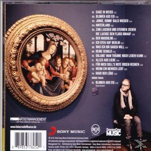 Albumcover mit einem Gemälde in einem goldenen Rahmen. Ein Mann sitzt und betrachtet das Gemälde.