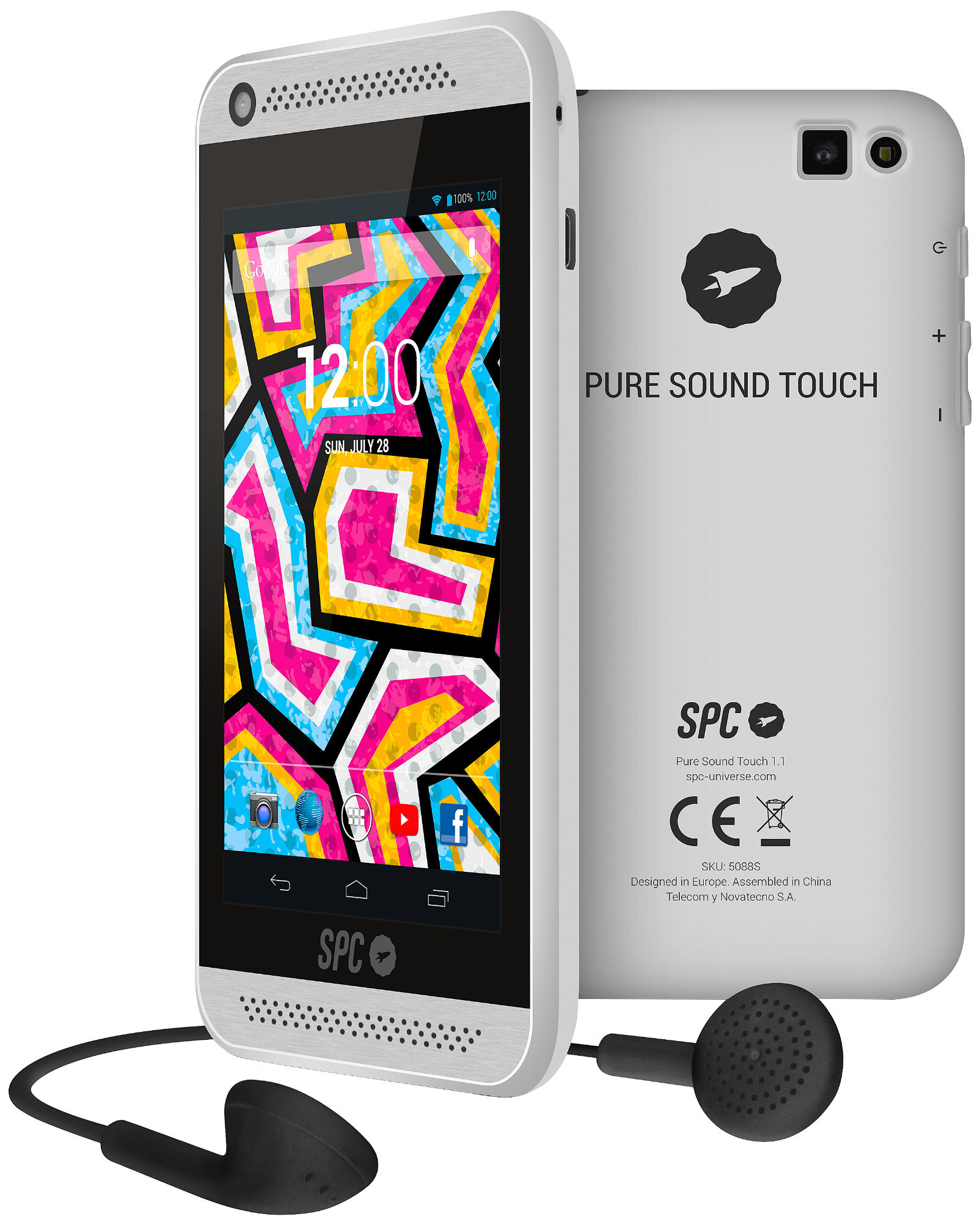 Reproductor MP5 - SPC Pure Sound, 8Gb, Bluetooth y WiFi, Pantalla de 4.3", Cámara