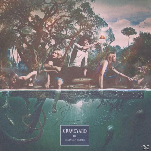 Albumcover. Bandmitglieder im Wasser mit einer surrealen Landschaft darüber und dem Bandnamen.