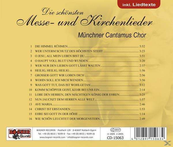 Münchner Cantamus Die (CD) Schönsten Messe- - Chor Kirchenlieder Und 