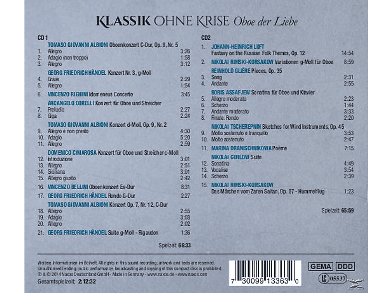Thumbnail - VARIOUS - Klassik Ohne Krise: Oboe Der Liebe (CD)