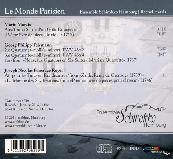 Rachel Ensemble Schirokko/harris - Le Monde Parisien  - (CD)