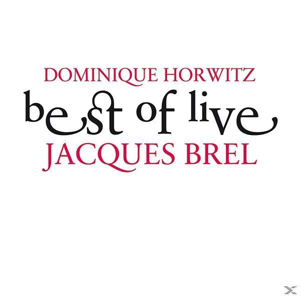 Text, der 'best of live Jacques Brel' auf weißem Hintergrund sagt.