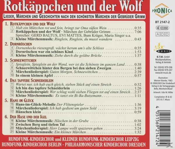 CD-Cover mit deutschem Text über 'Rotkäppchen' und andere Märchen.